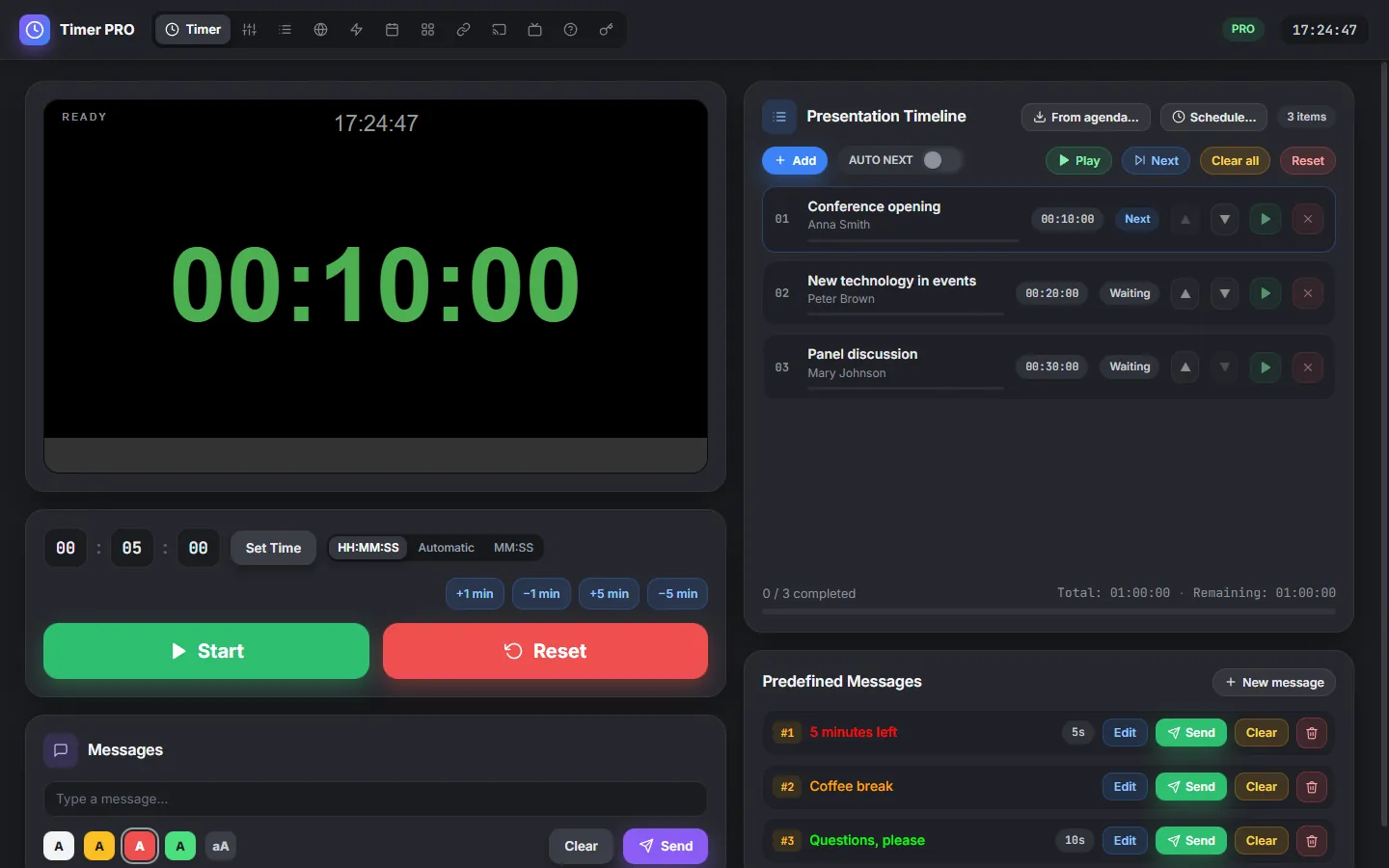Everything on one screen — TimerPRO