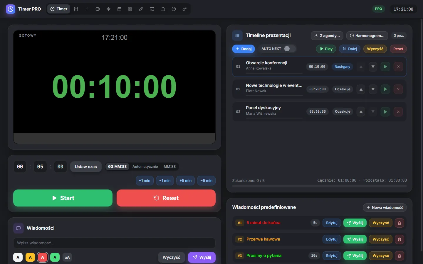 Wszystko na jednym ekranie — TimerPRO