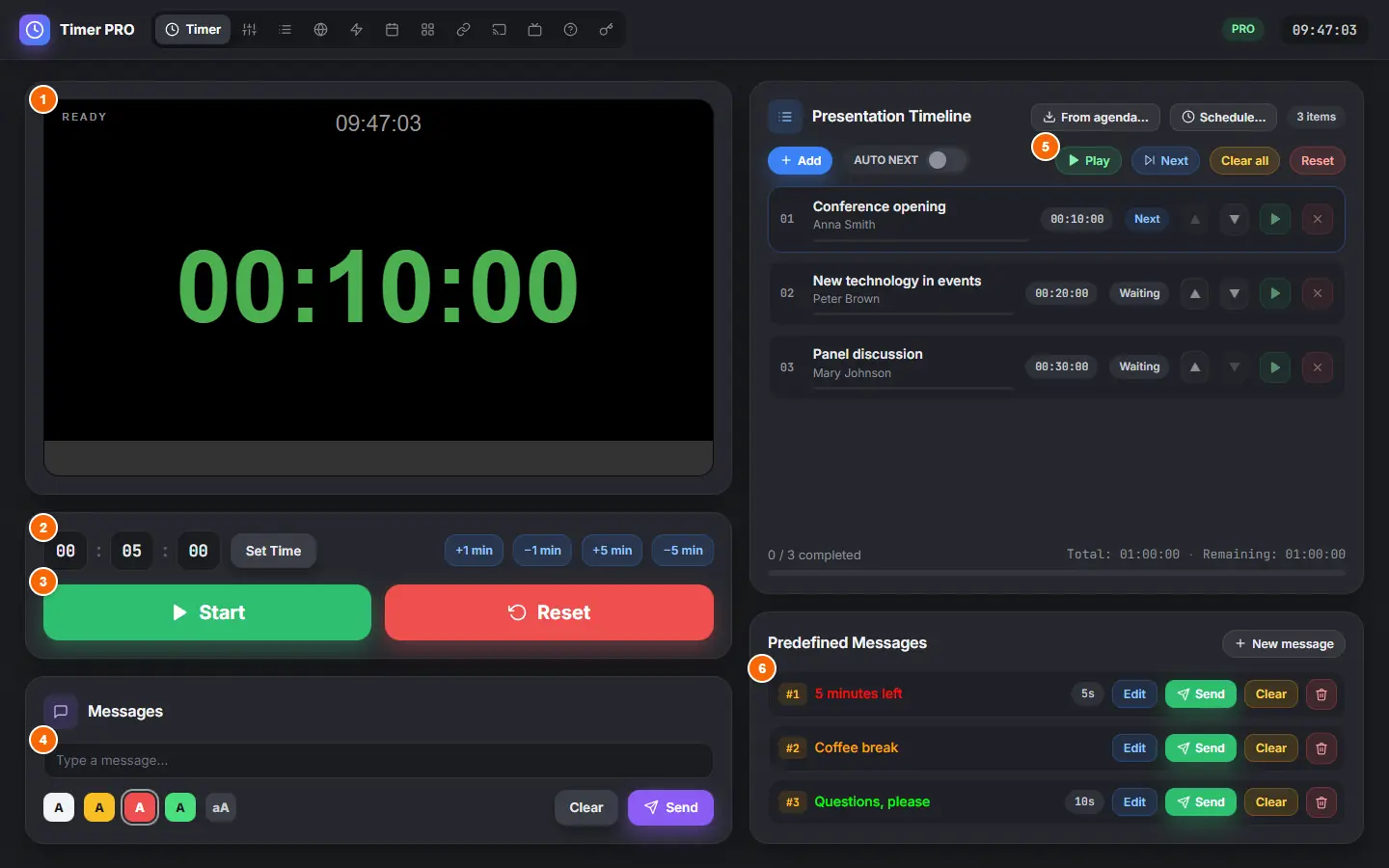 Timer tab