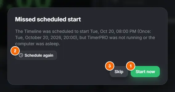 Missed start