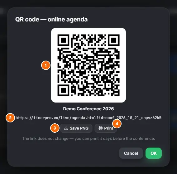 QR code for printing