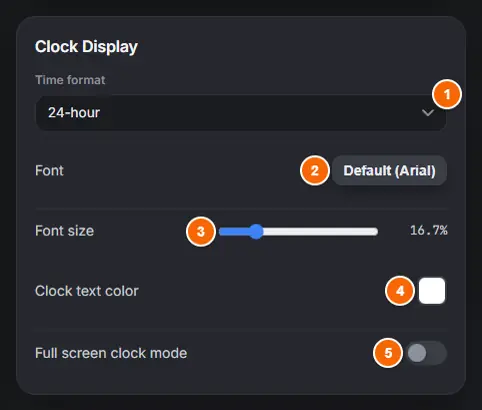 Full-screen clock