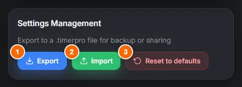 Settings backup