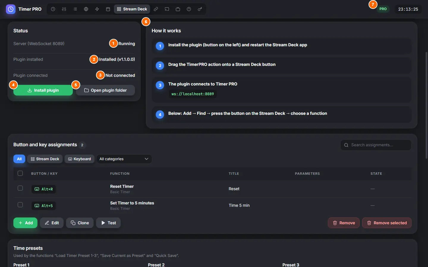 Elgato plugin and connection state