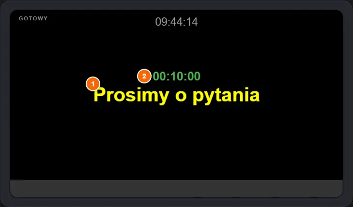 Wiadomość na ekranie
