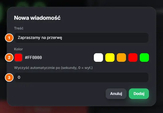 Nowa gotowa wiadomość