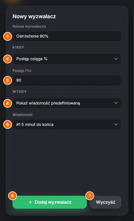 Nowy wyzwalacz
