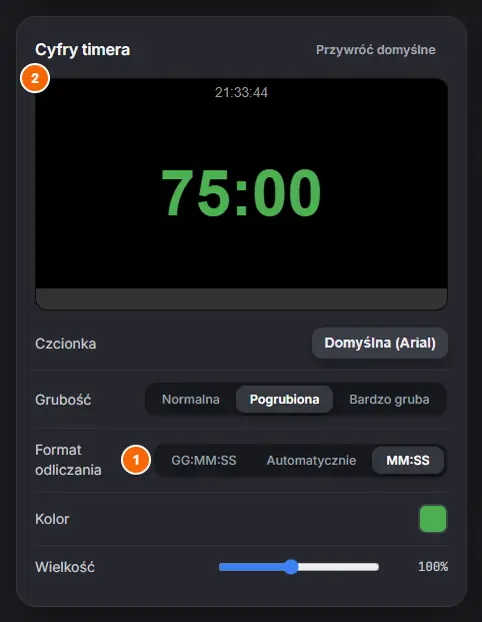 Format odliczania