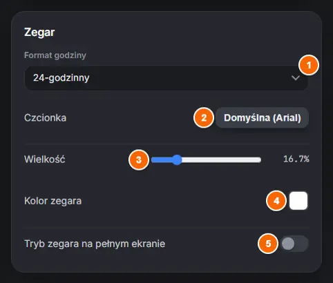 Zegar na pełnym ekranie